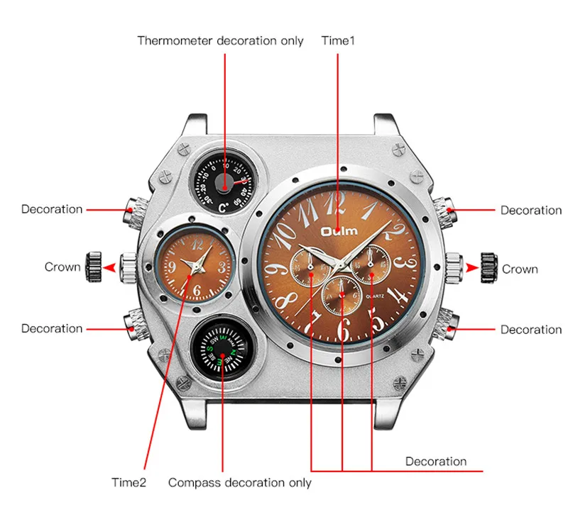 Montre-bracelet style sportif avec bracelet en cuir – Image 8