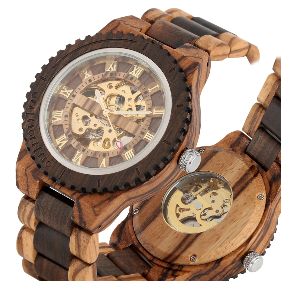 Montres de luxe pour homme de grandes marques – Bracelet en bois réglable – Image 4