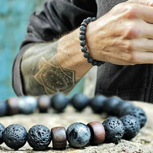Bracelet en pierre volcanique (17cm)