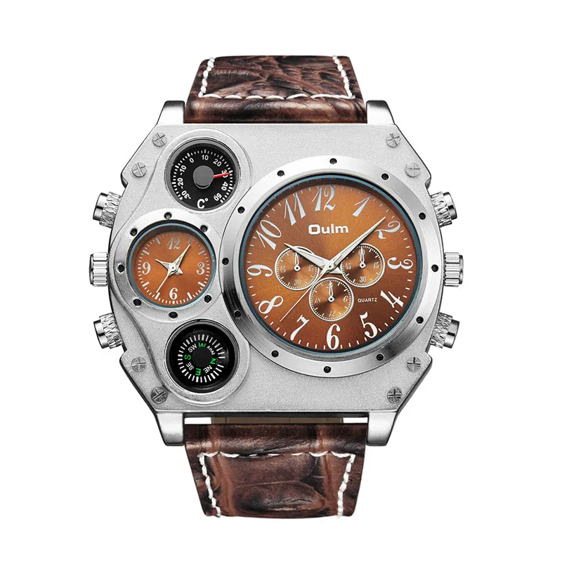 Montre-bracelet style sportif avec bracelet en cuir – Image 5