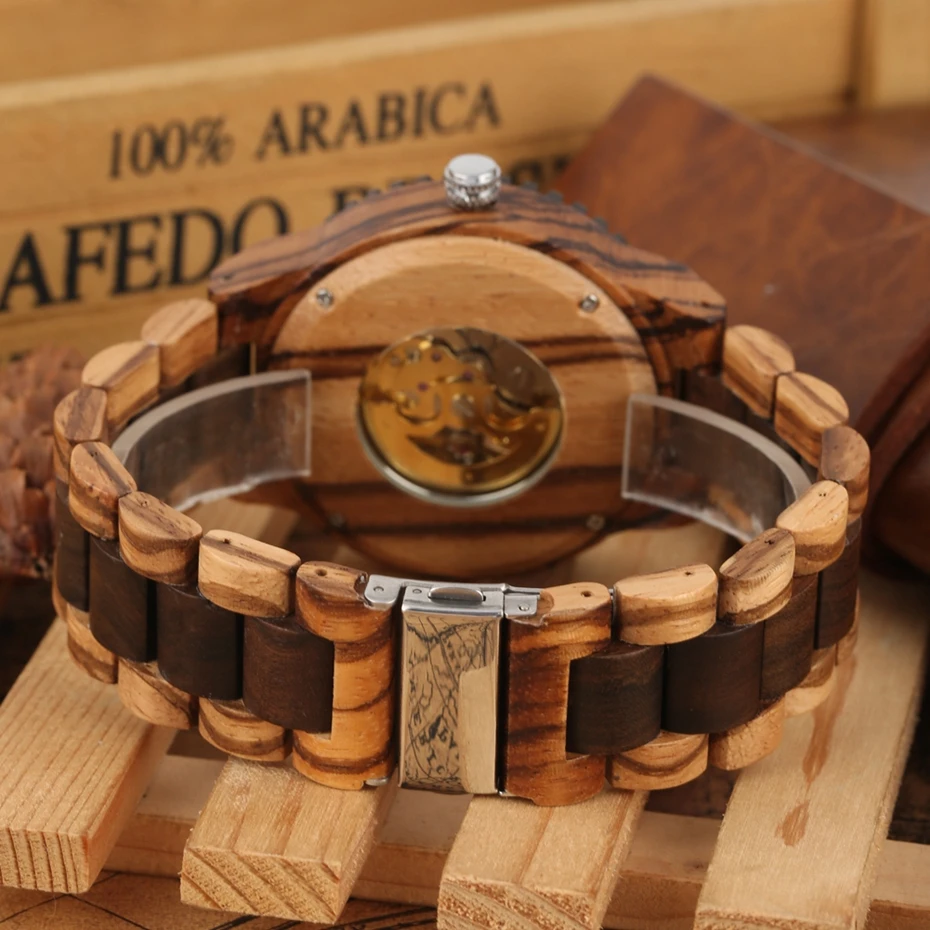 Montres de luxe pour homme de grandes marques – Bracelet en bois réglable – Image 3