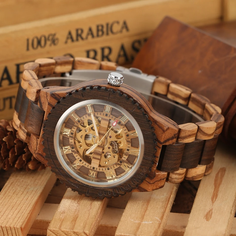 Montres de luxe pour homme de grandes marques – Bracelet en bois réglable – Image 2