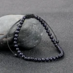 Bracelets en perles de pierre naturelle de lave et d'œil-de-tigre