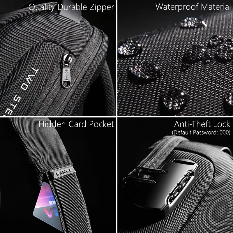 Nouveau sac bandoulière antivol imperméable avec port USB – Image 5