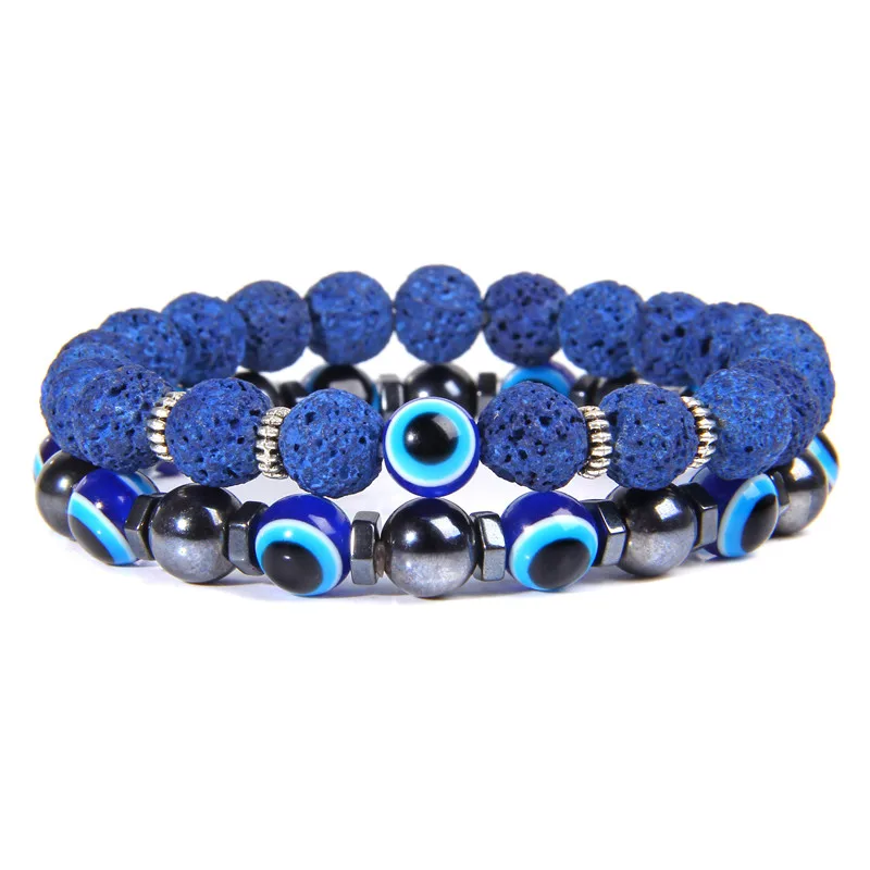 Bracelet « Lucky Evil Eye » en perles de pierre naturelle (21 cm) – Image 4