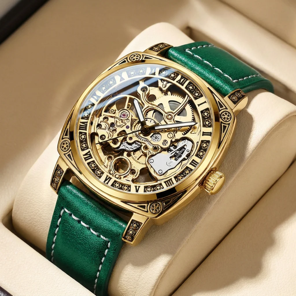 Montre impériale verte émeraude - détails décoratif motif classique – Image 3