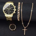 Coffret montre + bracelet, chaine et bague (4 pièces)