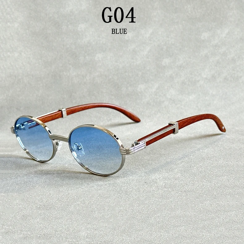 Lunettes de soleil tendance ovale - en bois pour hommes – Image 5