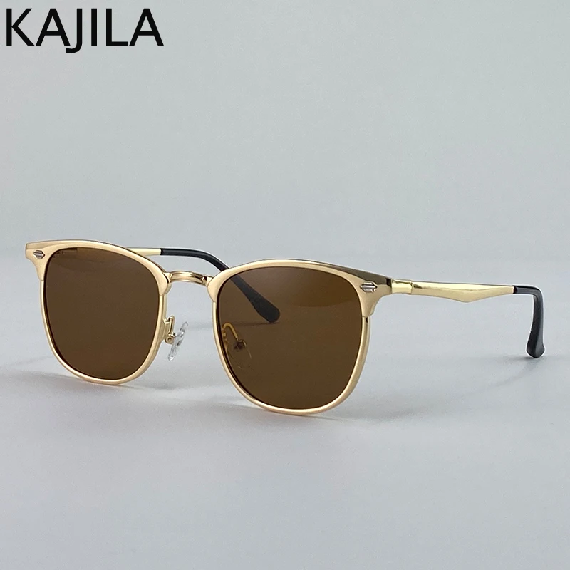 Lunettes de soleil carrées pour homme 2026 – Marque de luxe, monture métallique – Image 9
