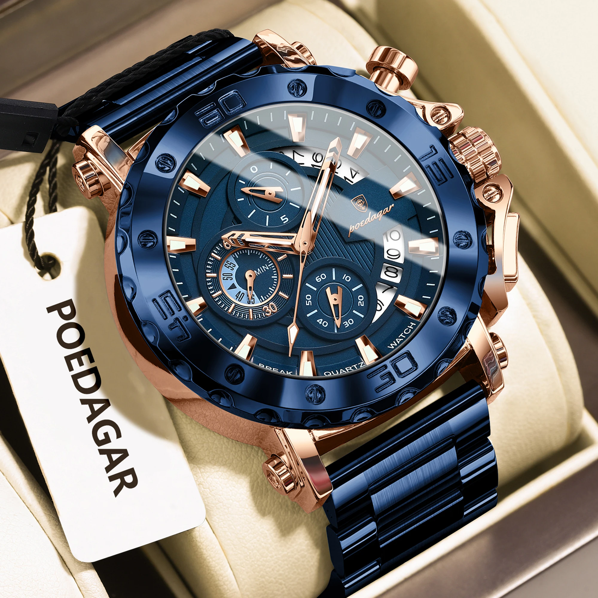 Montre-bracelet de luxe élégante en acier inoxydable – Image 3