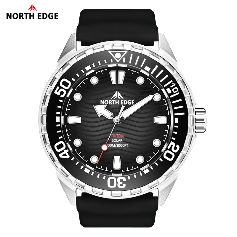 Nouvelle montre de plongée NORTH EDGE TRITON à énergie solaire – Étanche jusqu'à 300 m – Image 4