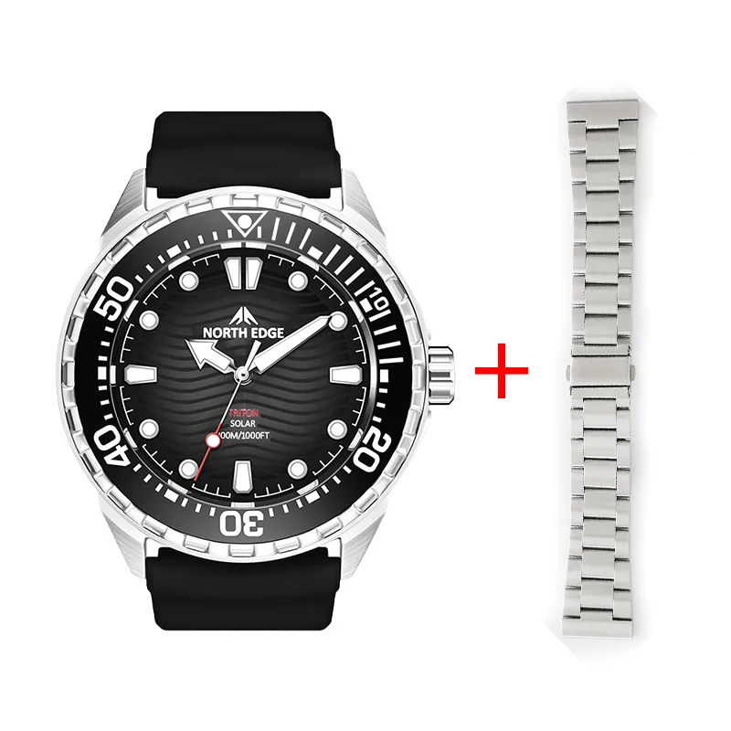 Nouvelle montre de plongée NORTH EDGE TRITON à énergie solaire – Étanche jusqu'à 300 m – Image 7