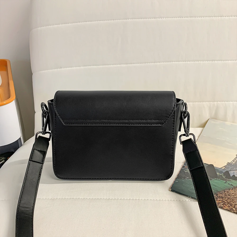 Sac à bandoulière décontracté & simple, en cuir de vachette véritable – Image 2