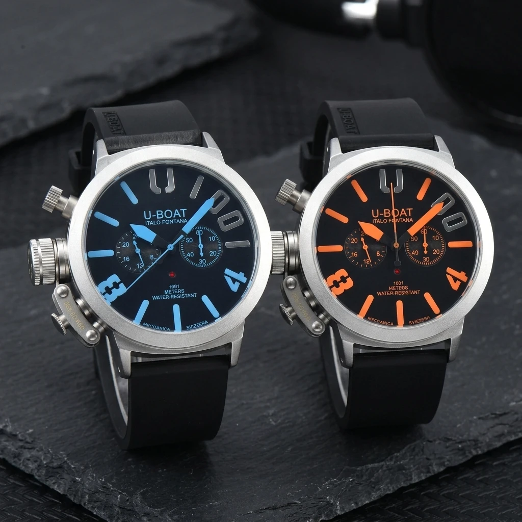 Montre-bracelet de style U-Boat, chronographe, étanche, sportive - disponible en plusieurs couleurs – Image 3