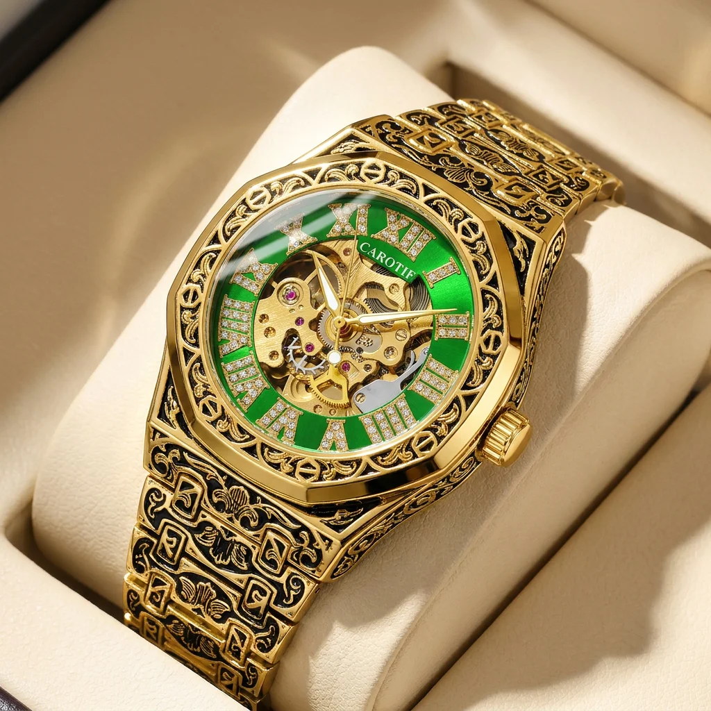 Montre vintage ornée de motifs finement gravés – Image 4