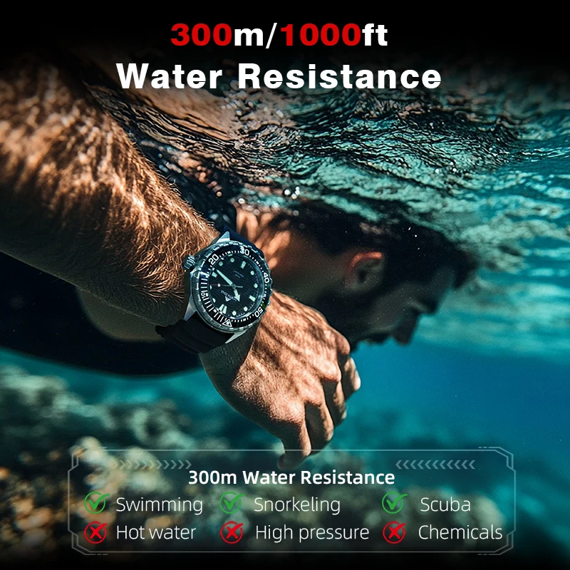 Nouvelle montre de plongée NORTH EDGE TRITON à énergie solaire – Étanche jusqu'à 300 m – Image 2