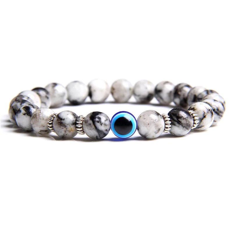Bracelet « Lucky Evil Eye » en perles de pierre naturelle (17 cm) – Image 9