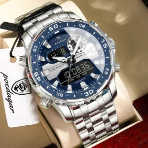 Montre homme haut de gamme de la marque POEDAGAR avec écran LED