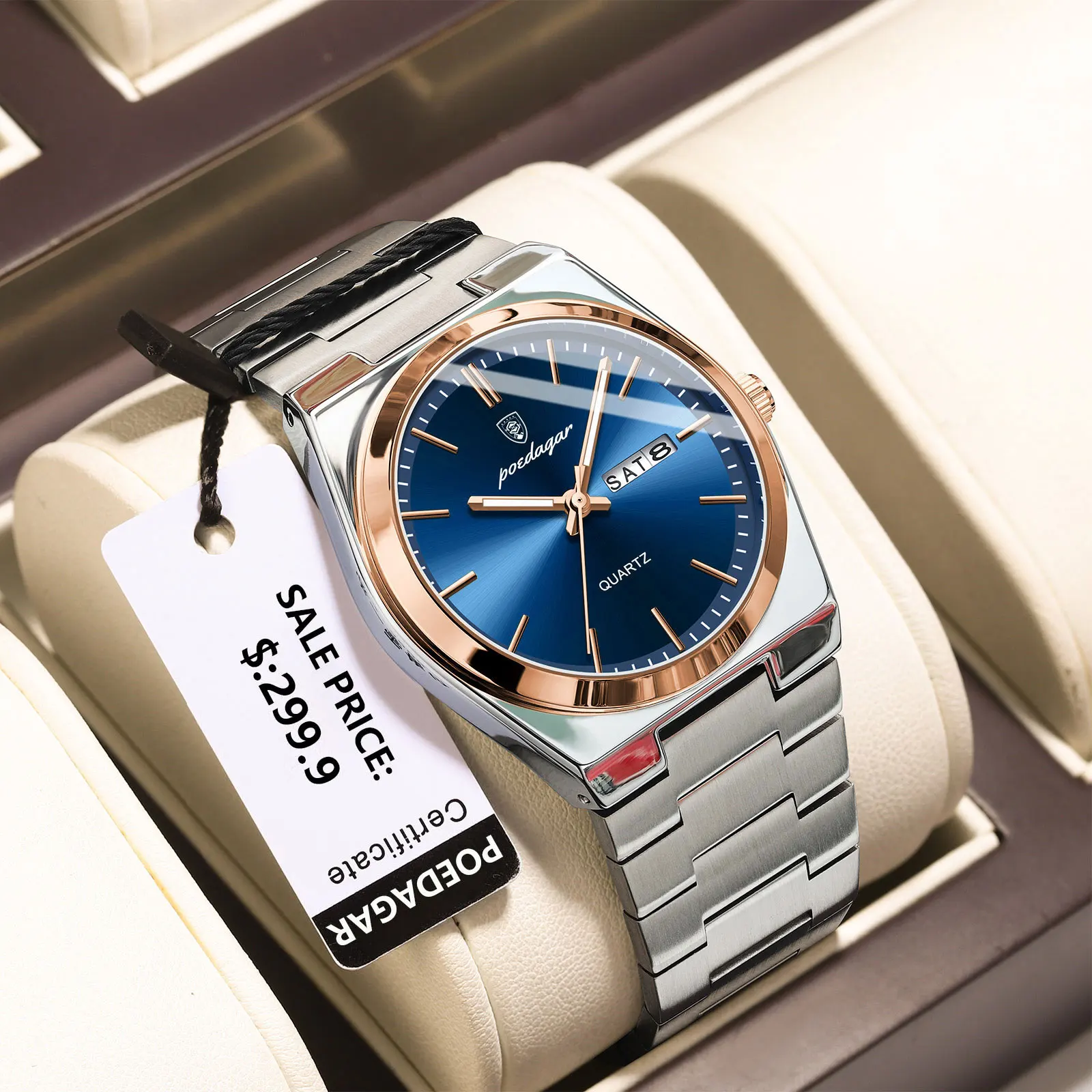 Montre de luxe, classique de la marque POEDAGAR – Image 3