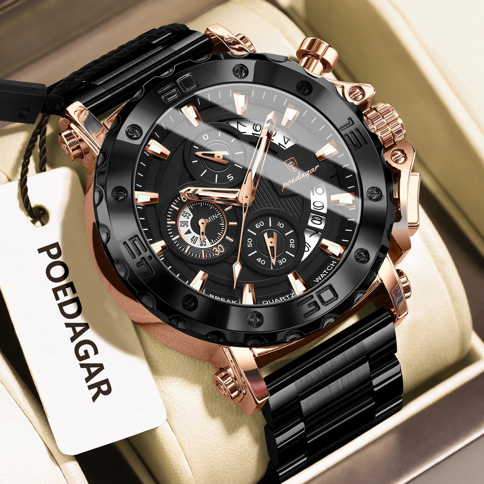 Montre-bracelet de luxe élégante en acier inoxydable – Image 5