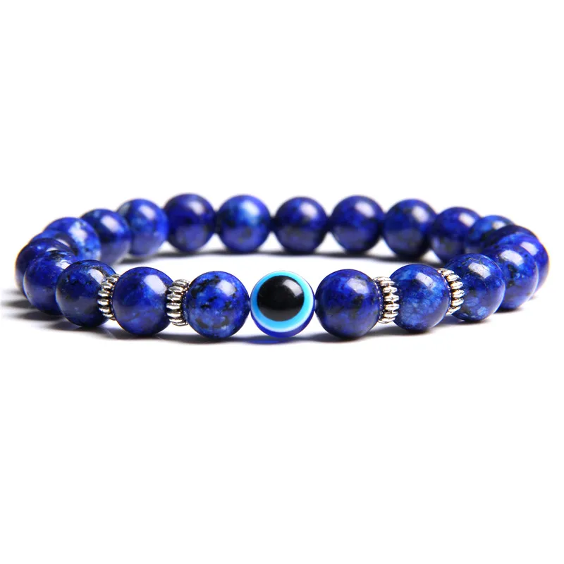 Bracelet « Lucky Evil Eye » en perles de pierre naturelle (17 cm) – Image 8