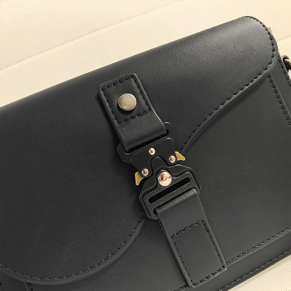 Sac à bandoulière décontracté & simple, en cuir de vachette véritable – Image 6