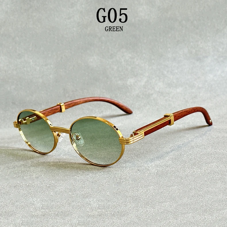 Lunettes de soleil tendance ovale - en bois pour hommes – Image 2