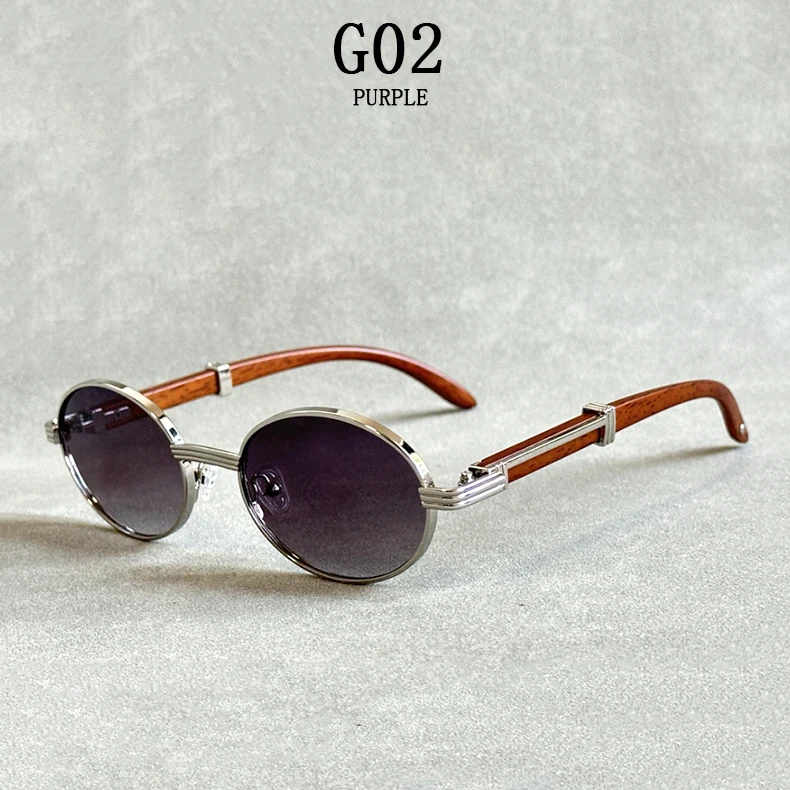 Lunettes de soleil tendance ovale - en bois pour hommes – Image 7