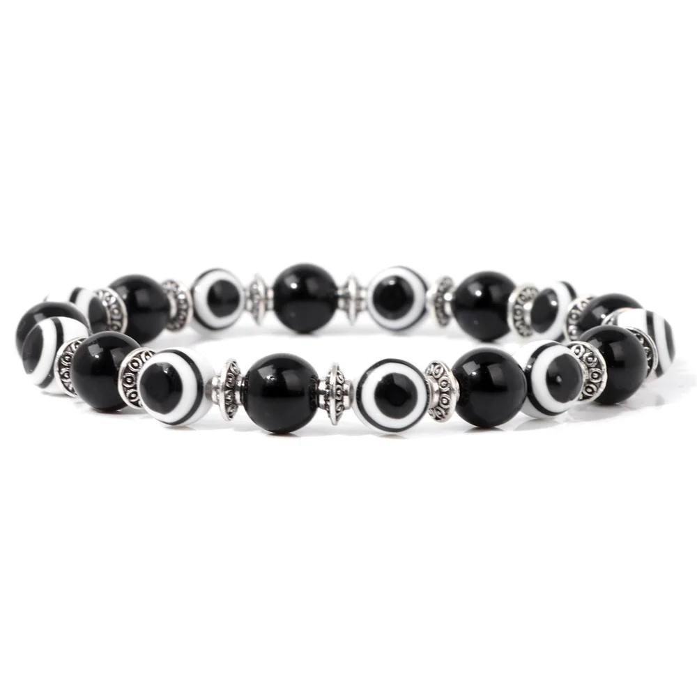 Bracelet « Lucky Evil Eye » en perles de pierre naturelle (21 cm) – Image 6