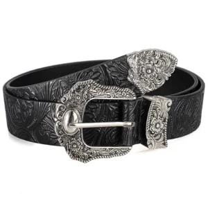 Ceinture rétro de style bohème avec une boucle orné de motifs rock