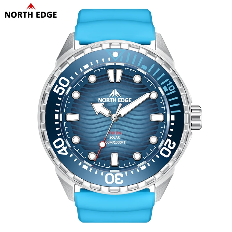 Nouvelle montre de plongée NORTH EDGE TRITON à énergie solaire – Étanche jusqu'à 300 m – Image 5