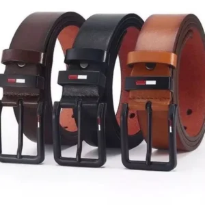 Ceinture homme en cuir avec épingle en alliage de cuir et boucle carrée.