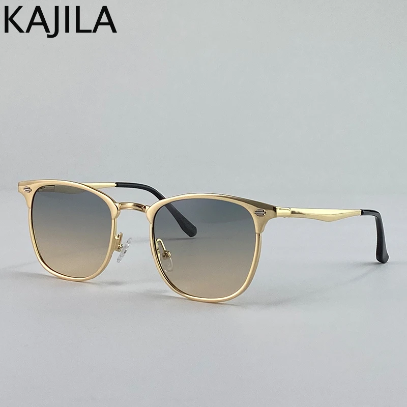 Lunettes de soleil carrées pour homme 2026 – Marque de luxe, monture métallique – Image 10