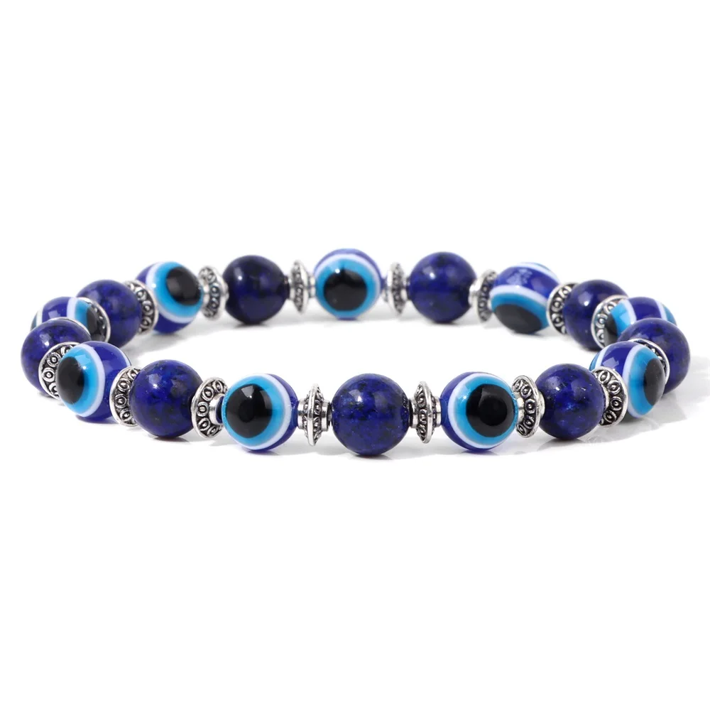 Bracelet « Lucky Evil Eye » en perles de pierre naturelle (17 cm) – Image 14