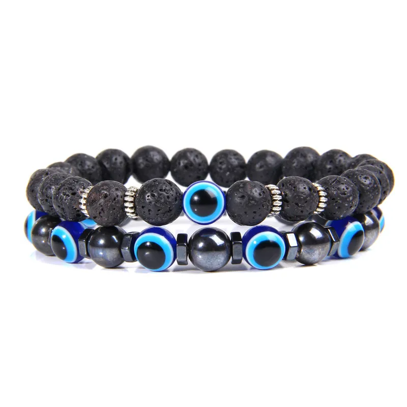 Bracelet « Lucky Evil Eye » en perles de pierre naturelle (19 cm) – Image 3