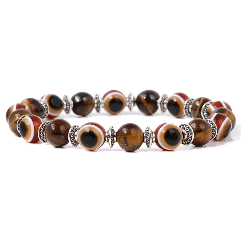 Bracelet « Lucky Evil Eye » en perles de pierre naturelle (21 cm) – Image 17