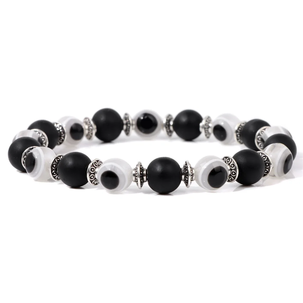 Bracelet « Lucky Evil Eye » en perles de pierre naturelle (21 cm) – Image 15