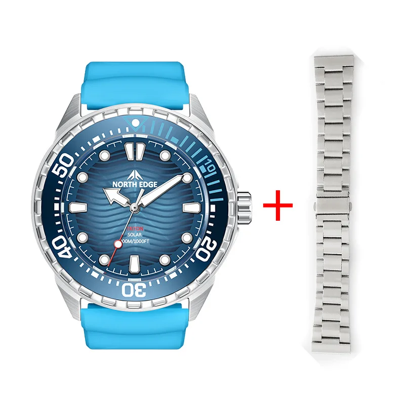 Nouvelle montre de plongée NORTH EDGE TRITON à énergie solaire – Étanche jusqu'à 300 m – Image 6