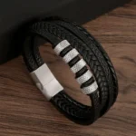 Bracelet Homme en Cuir Tressé – Multirang - modèle 9