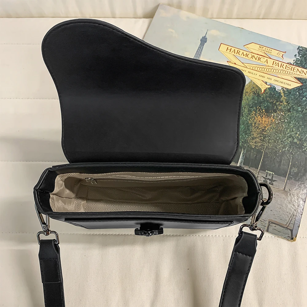 Sac à bandoulière décontracté & simple, en cuir de vachette véritable – Image 5