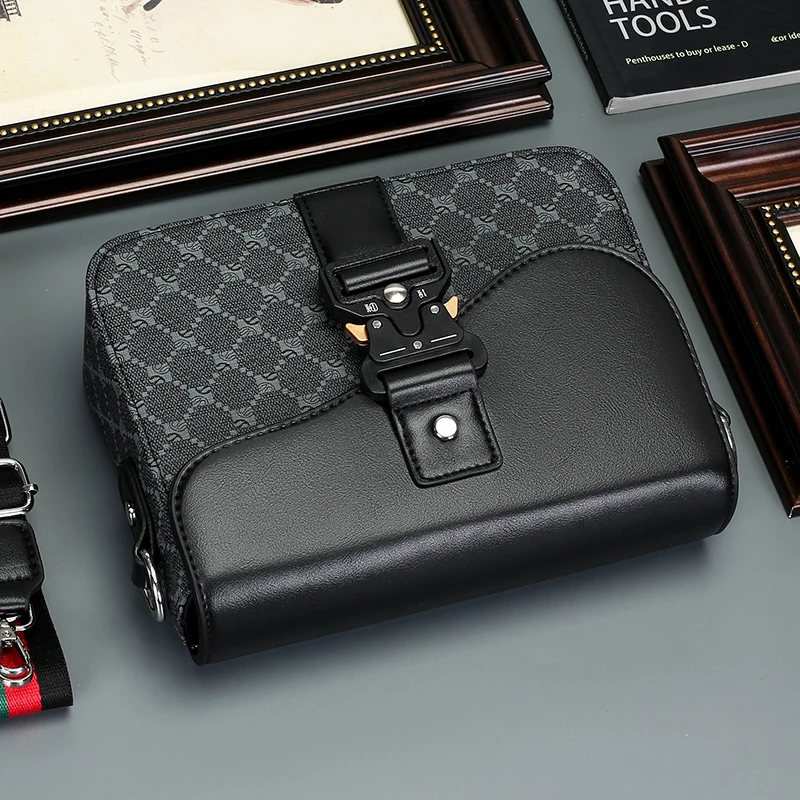 Sac à bandoulière pour homme au motif jacquard tendance, haut de gamme ! – Image 11