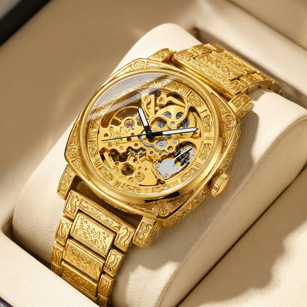 Montre vintage ornée de motifs finement gravés – Image 5