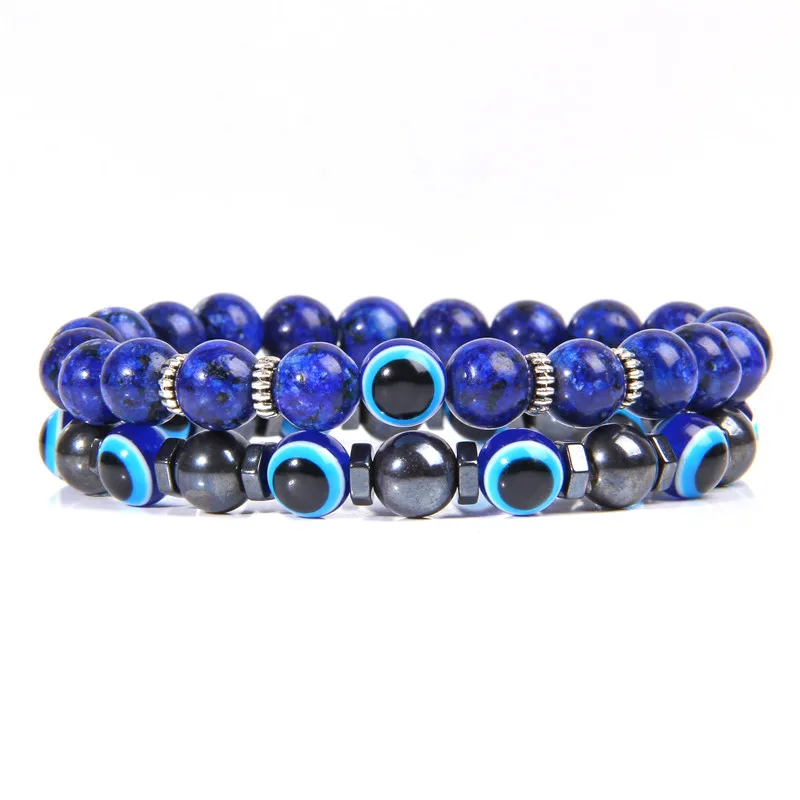 Bracelet « Lucky Evil Eye » en perles de pierre naturelle (19 cm) – Image 5