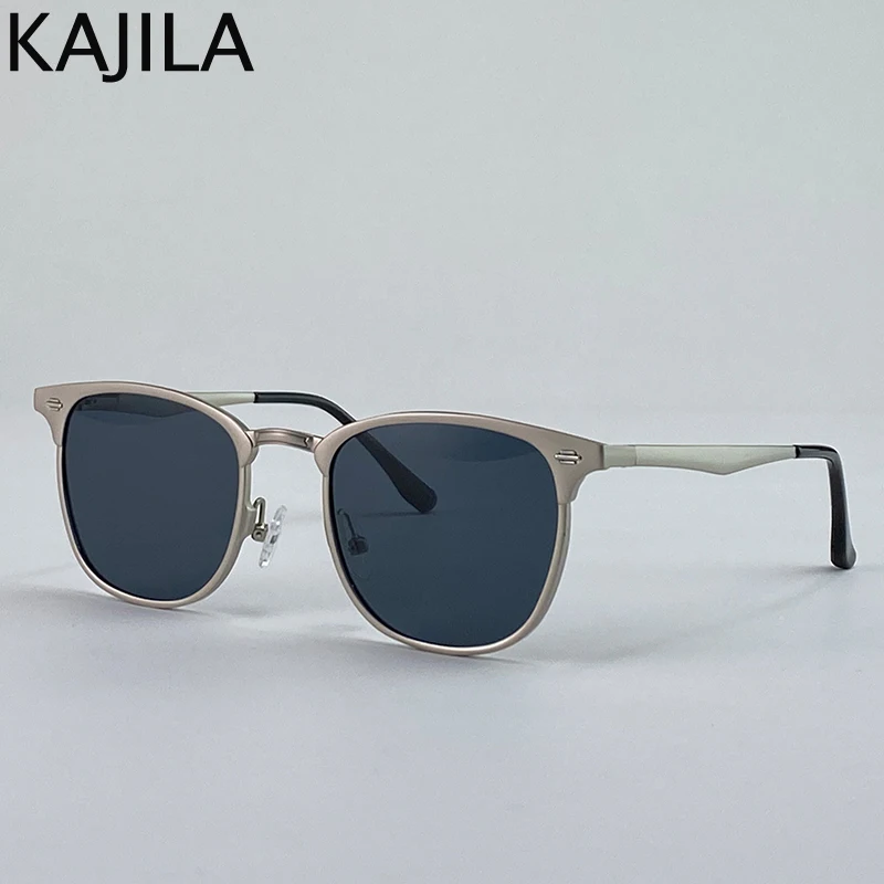 Lunettes de soleil carrées pour homme 2026 – Marque de luxe, monture métallique – Image 8