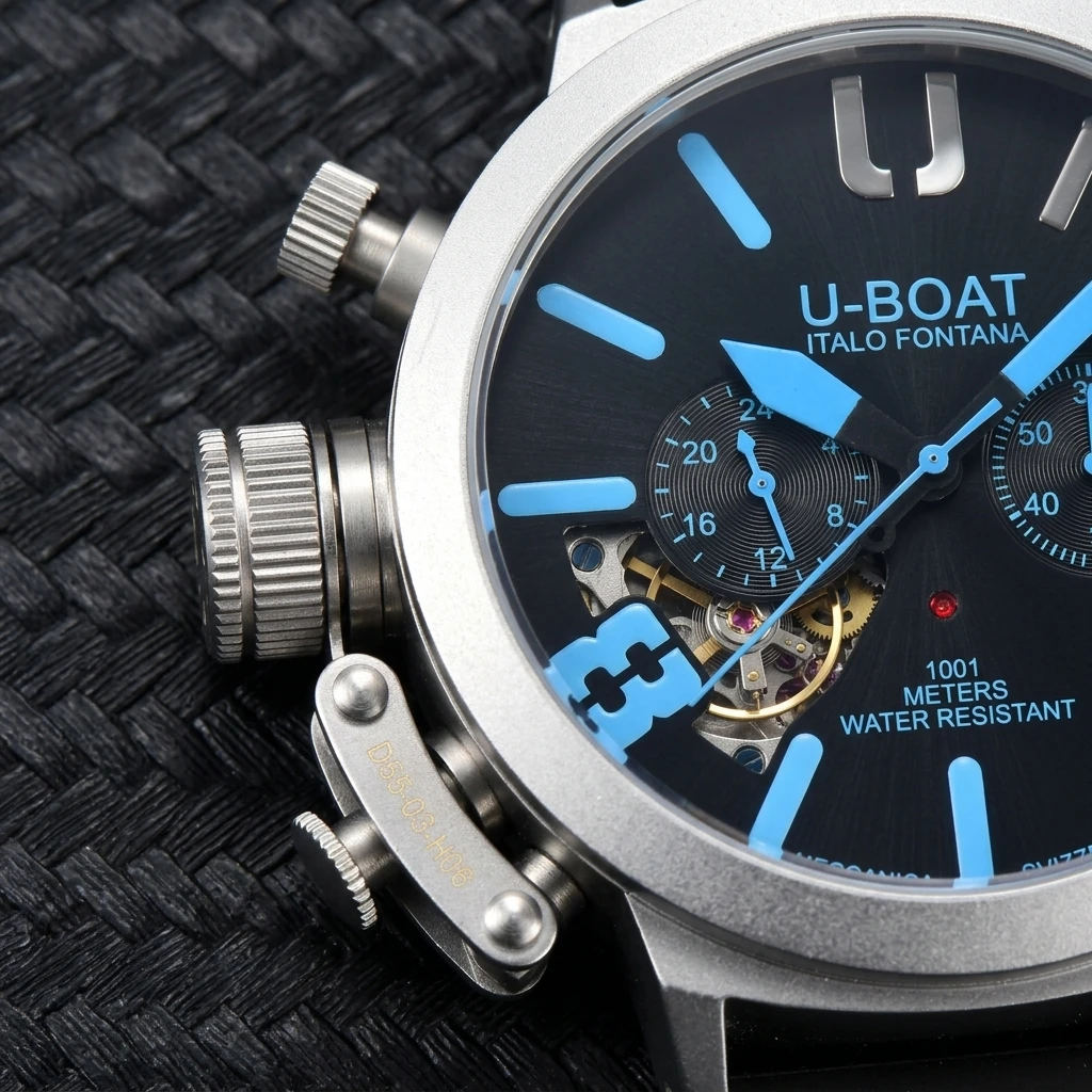 Montre-bracelet de style U-Boat, chronographe, étanche, sportive - disponible en plusieurs couleurs – Image 2
