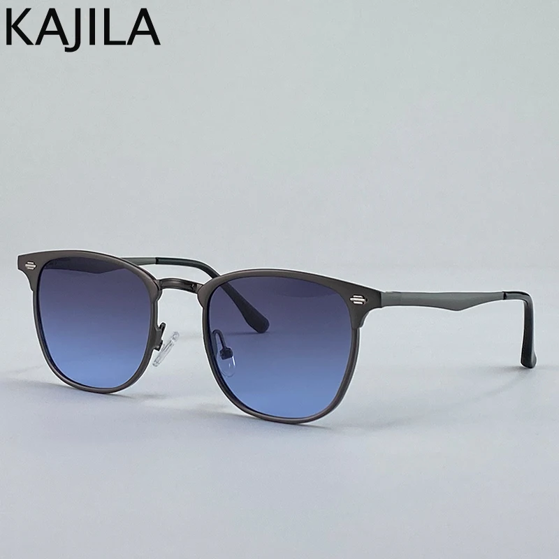 Lunettes de soleil carrées pour homme 2026 – Marque de luxe, monture métallique – Image 12
