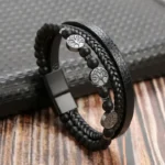 Bracelet Homme en Cuir Tressé – Multirang - modèle 4
