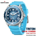Nouvelle montre de plongée NORTH EDGE TRITON à énergie solaire – Étanche jusqu'à 300 m
