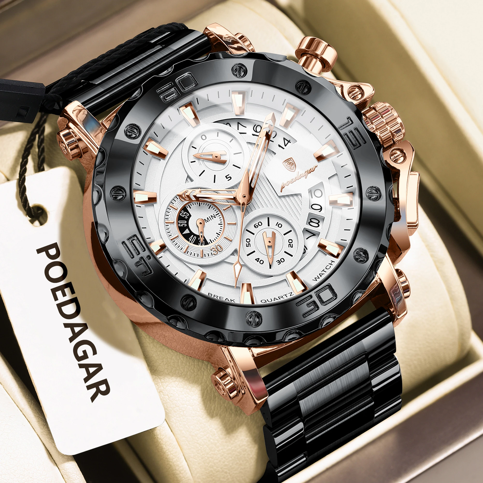 Montre-bracelet de luxe élégante en acier inoxydable – Image 6