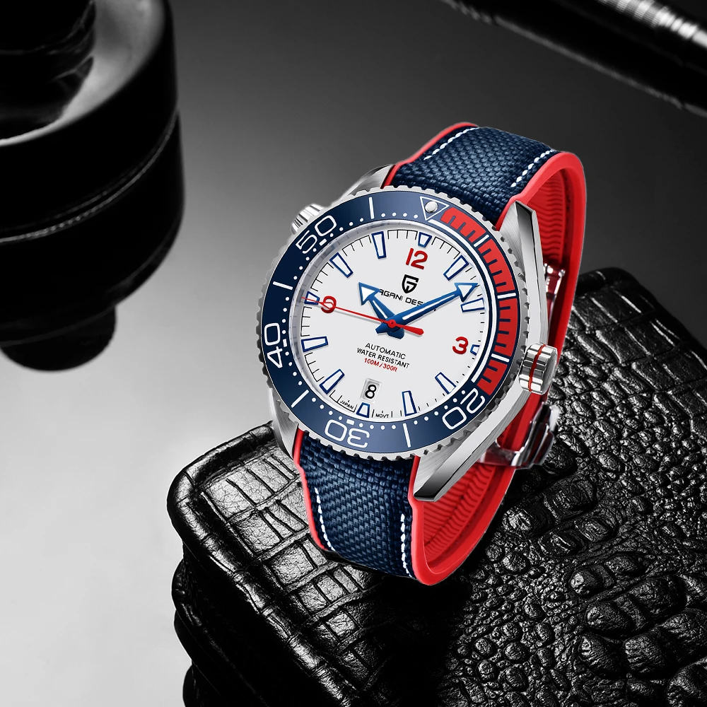 Montre mécanique de plongée PAGANI DESIGN, étanche jusqu'à 100 m, verre saphir de luxe, acier inoxydable – Image 2